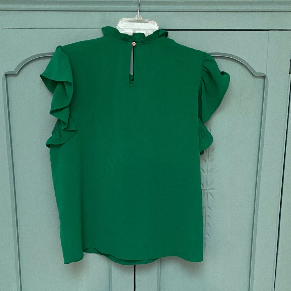 CeCe Green Ruffle Sleeve Blouse - Picture 3 of 3